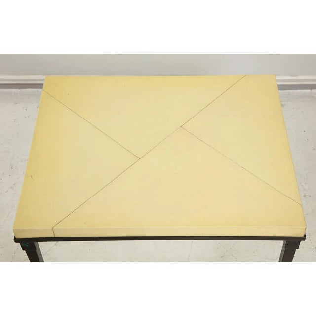 Not Yet Made - Made To Order Bespoke Parchment-Top Table With Iron Base For Sale - Image 5 of 11