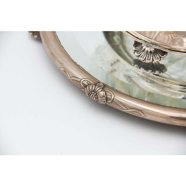 Glass Planter with Silver Structure and Mirror Base For Sale - Image 4 of 5