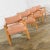 Wonderful set of four modern square frame, almost a Parsons style, armchairs comprised of oak, their original blush...