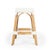 Robias 24.5 in. Seat Height Rectangular Rattan Backless Counter Stool with Footrest, Glossy White/ Natural Rattan Frame For Sale In Chicago - Image 6 of 9