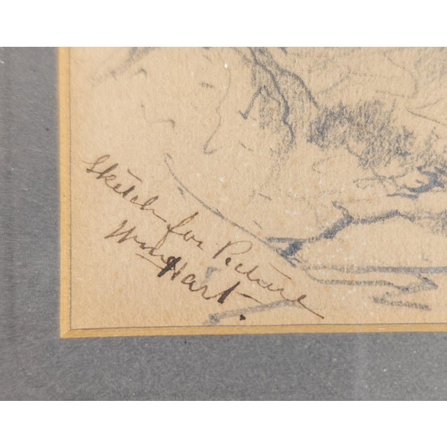 19th Century American Hudson River School Pencil Drawing Study by William Hart For Sale - Image 12 of 14