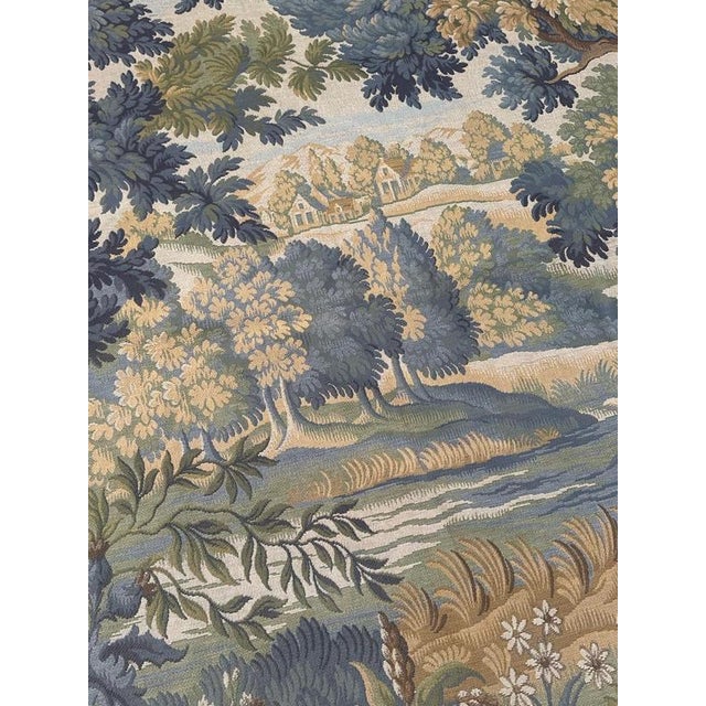 Textile Large Vintage French Aubusson Style Jacquard Tapestry Classic Verdure, 1970s For Sale - Image 7 of 18
