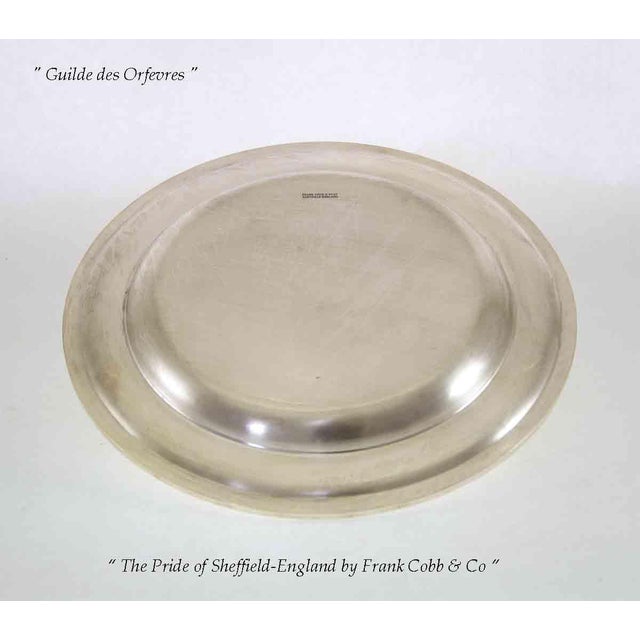 1970’s Vintage/New Silver-Plate Round Platter With Bead Pattern, Applied Border For Sale In New York - Image 6 of 10