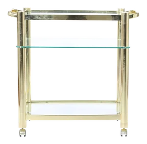 Mid 20th Century Three Glass Shelves Bar Cart