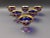Interglass Italy 24K Gold Cobalt Blue Crystal Compote Serving Bowl Set Of 6. Measures approximately 4 5/8" diameter, 4...