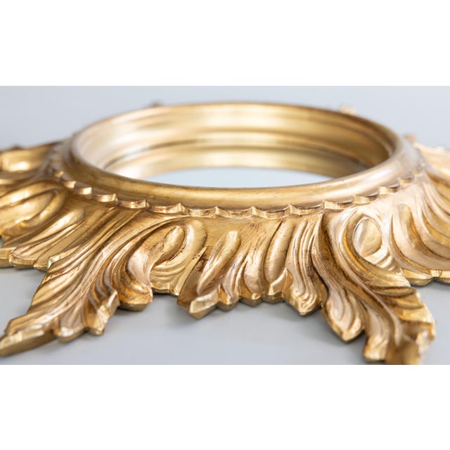 Vintage Italian Gilt Sunburst Mirror For Sale - Image 4 of 8