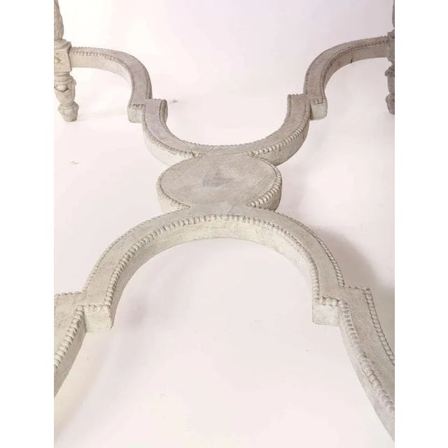 Wood 19th-Century French Ivory Painted Center Table with Marble Top For Sale - Image 7 of 9