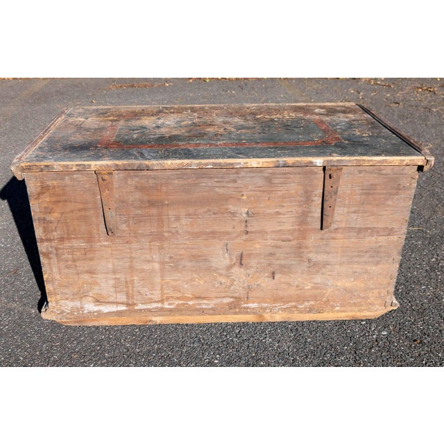 Wood 19th Century German Paint Decorated Blanket Chest or Coffee Table Dated 1831 For Sale - Image 7 of 18