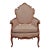 Mocha Upholstered Antique Rococo Bergere Armchair For Sale