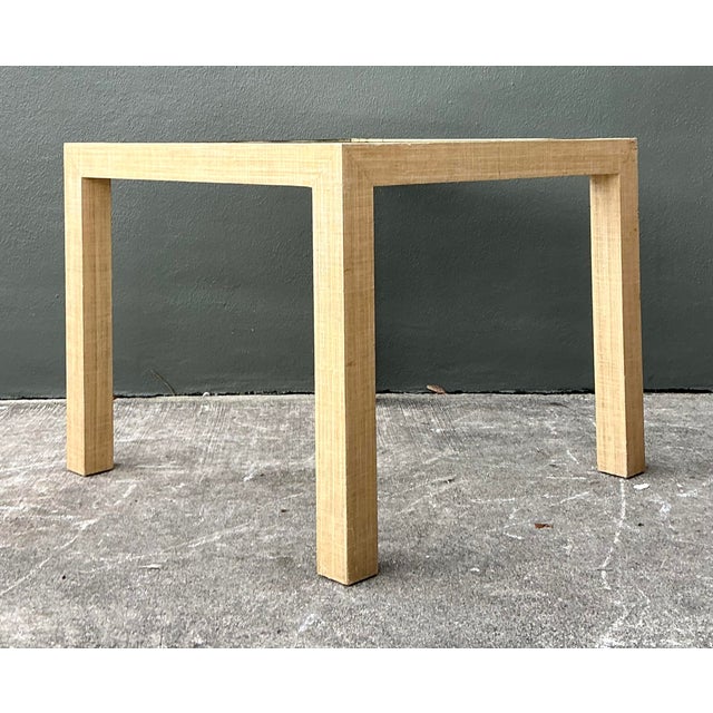 Capture the refined organic modernism of the 1970s with this exquisite square game table. Expertly hand-wrapped in natural...