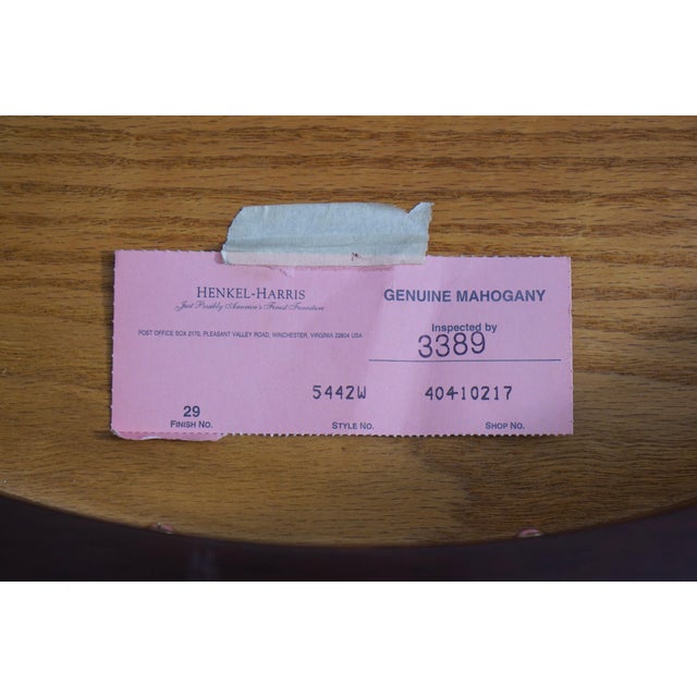 Henkel Harris Model 5442 Mahogany Round Lamp Table For Sale - Image 12 of 12