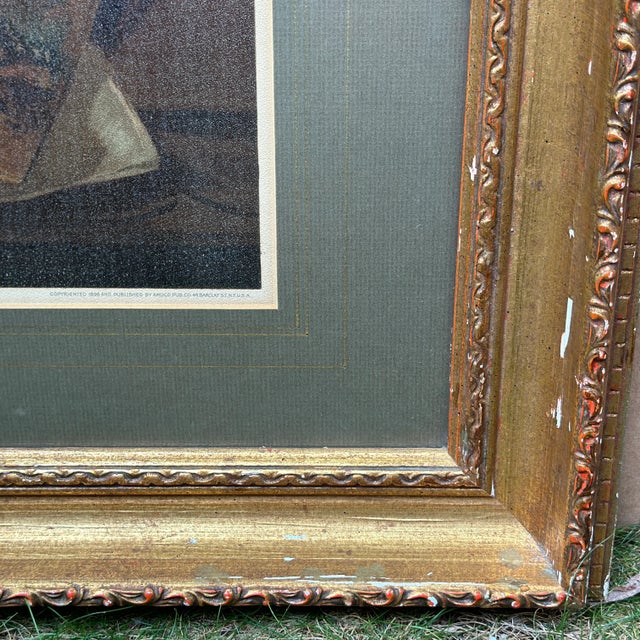 Impressionist Victorian Framed Chromolithograph Mixing the Colors Cats Kittens Painting by Alfred De Neuville For Sale - Image 3 of 12