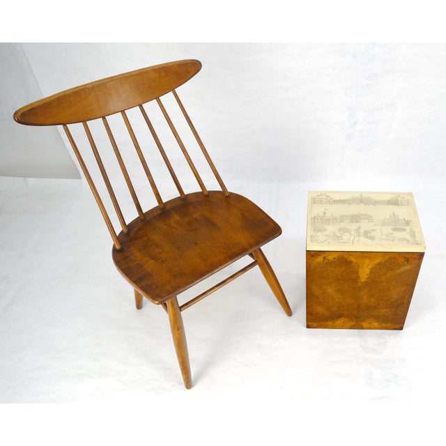 Mid 20th Century Very Fine Etched Top Burl Box Shape Base Petit Side End Table Mid Century MINT For Sale - Image 12 of 13