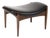 1960s Danish Modern Mid Century Mahogany Ottoman Foot Stool —Attributed to Kofod Larsen for Selig — Black Leather For Sale