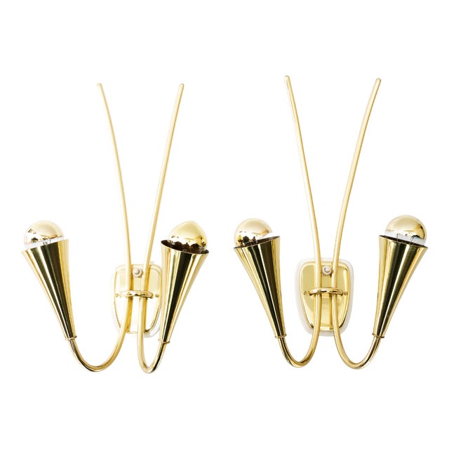 Vintage Wall Lamps by Rupert Nikoll, 1960s, Set of 2 For Sale