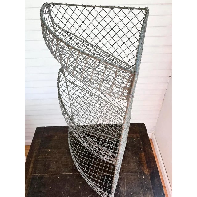 Antique Edwardian Wire Three-Tier Stand – English Metal Kitchen Display For Sale - Image 4 of 12