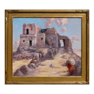 1903 Walpi Hopi Village, Arizona First Mesa Landscape by Marion Kavanaugh Wachtel For Sale