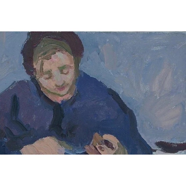 Campaign Soviet Era Oil Painting: Ukrainian Family, Socialist Realism Art 39-60 For Sale - Image 3 of 6