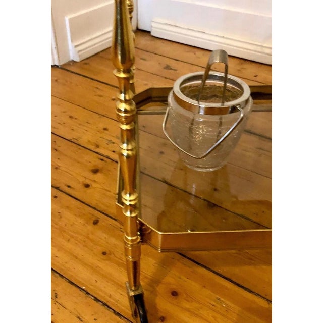 Hollywood Regency Bar Cart in Brass, 1960s For Sale - Image 6 of 12