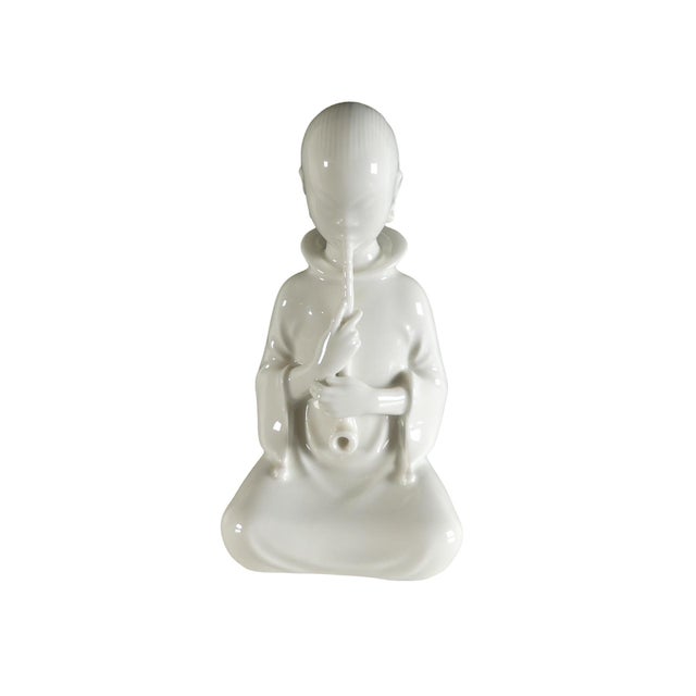 White Opium Smoker Figurine by Arno Malinowski for Royal Copenhagen, 1950s For Sale - Image 8 of 8