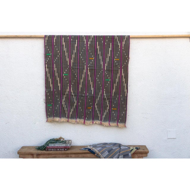 1990s Vintage Baoule African "Sassandra Dawn" Ikat Throw For Sale - Image 5 of 5