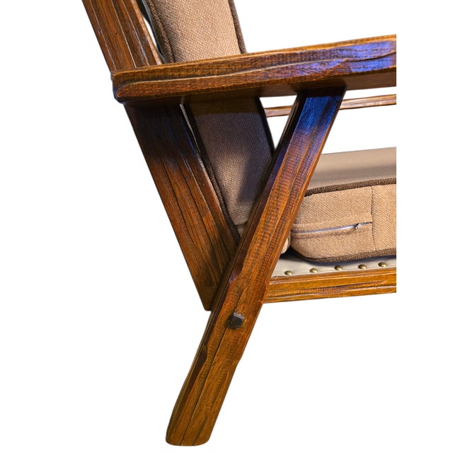 Mid-Century Ranch Oak Lounge Chair Attributed to A. Brandt For Sale - Image 9 of 11