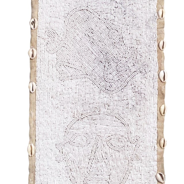 Vintage African Yoruba Tribe Beaded King Belt Sash 65" H Wall Hanging For Sale - Image 4 of 9