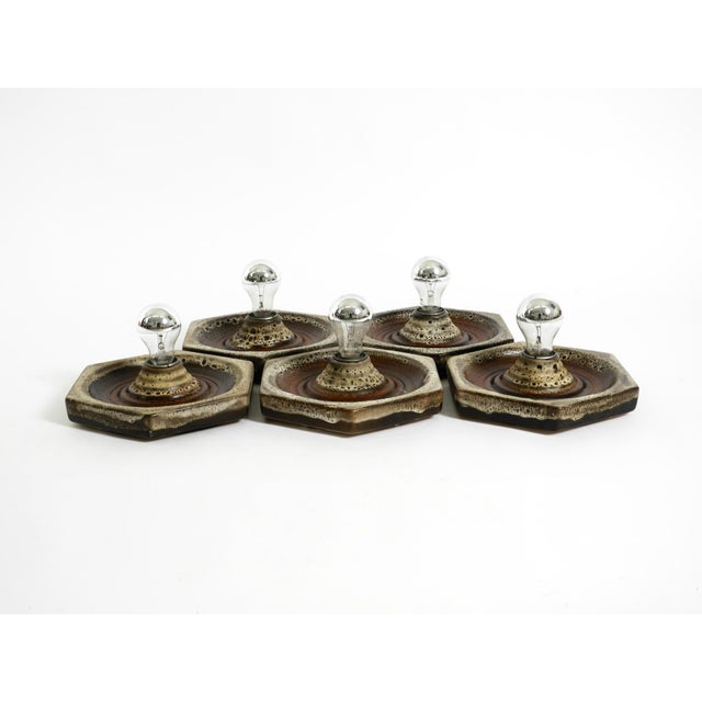 Hexagonal Fat Lava Ceramic Wall Lamps from Hustadt Leuchten, Germany, 1960s, Set of 5 For Sale - Image 9 of 18