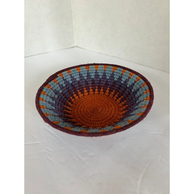 Small Colorful African Basket For Sale - Image 9 of 9