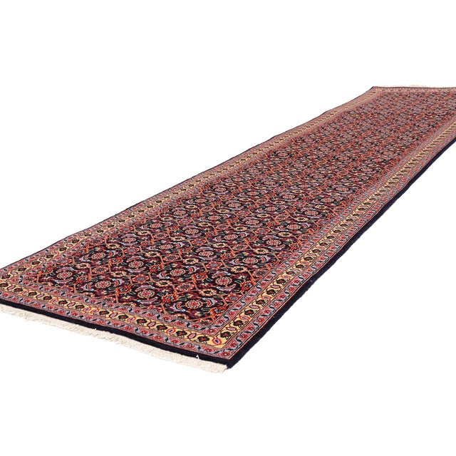 79725 Vintage Persian Tabriz Rug, 02'06 x 09'07. The Midnight Garden: A Vintage Persian Tabriz Masterpiece of Regal...