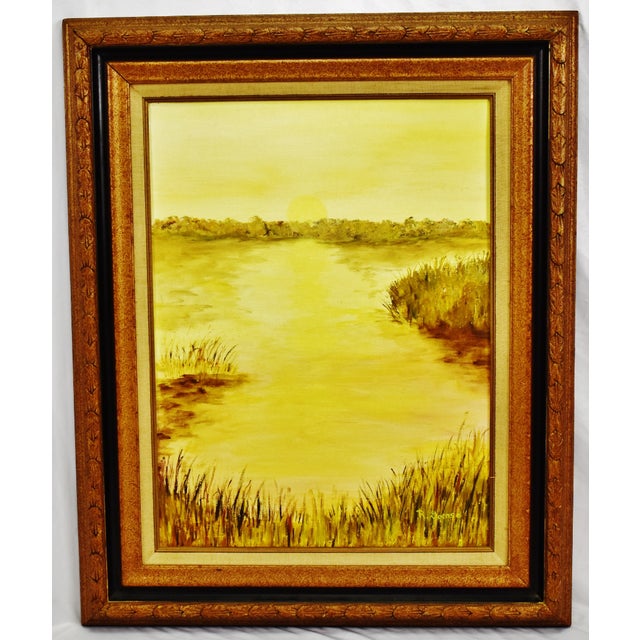 Framed Oil on Canvas Board Landscape Painting Artist Signed Chairish
