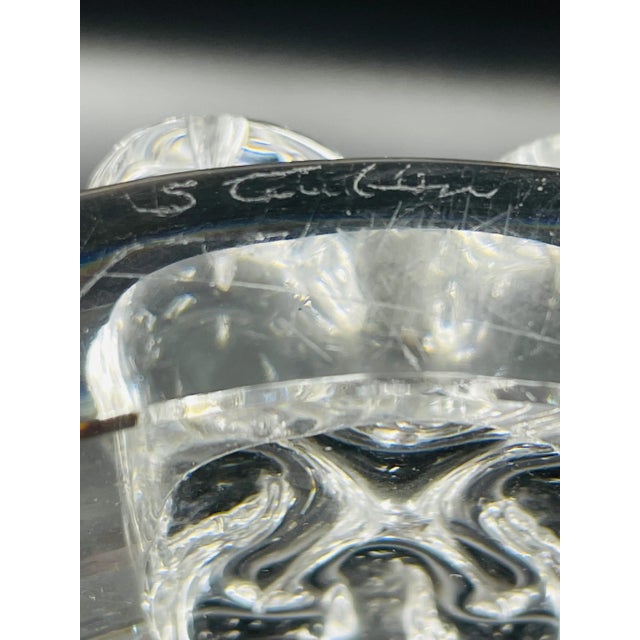 Late 20th Century Steuben Glass & Signed Centerpiece Punch Bowl & Matching Cups- 6 Pieces For Sale In Los Angeles - Image 6 of 13