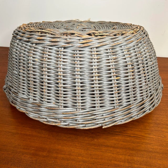 Late 20th Century Late 20th Century Large Vintage Wicker Basket For Sale - Image 5 of 8