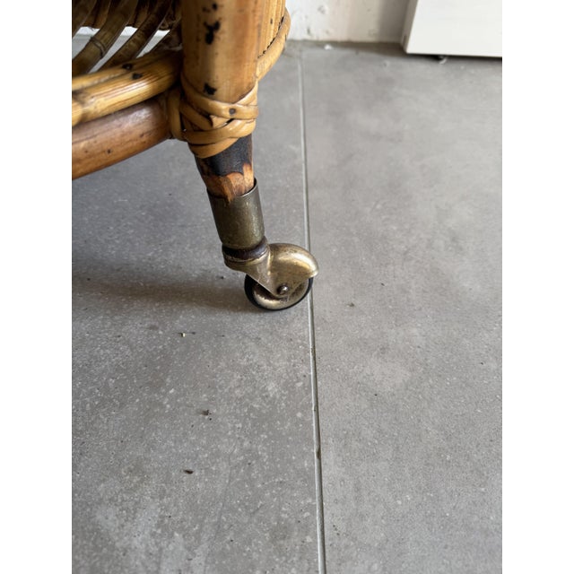 Vintage Bar Sports in Bamboo and Wicker Bar Cart, 1970s For Sale - Image 18 of 18