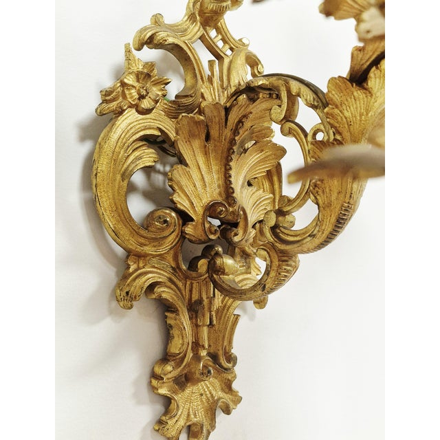 Gold Louis XV Style Gilt Bronze Wall Sconce For Sale - Image 8 of 10
