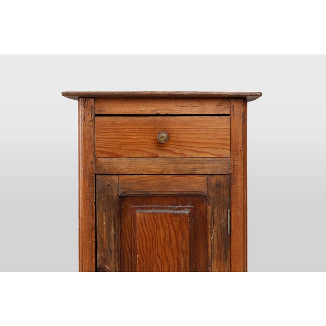 Mid-Century Modern Antique French Nightstand in Pine Wood, 19th Century For Sale - Image 3 of 11