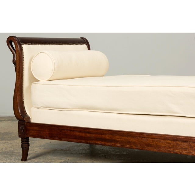 Early 19th Century Early 19th Century French Empire Swan Neck Mahogany Daybed, Paris For Sale - Image 5 of 17