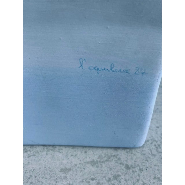 1980s 1984 Sculpture - Italian L’aquilone Signed Handpainted Ceramic Chair With Clouds Sculpture For Sale - Image 5 of 10