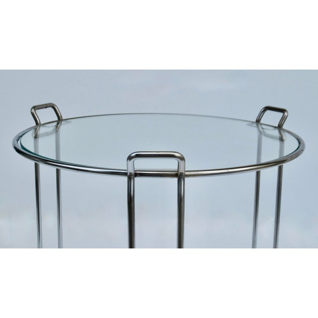 C1970's Saporiti Italia Polished Chrome Over Steel & Glass Stacking, Nesting Tables - Set of 3 For Sale - Image 11 of 18