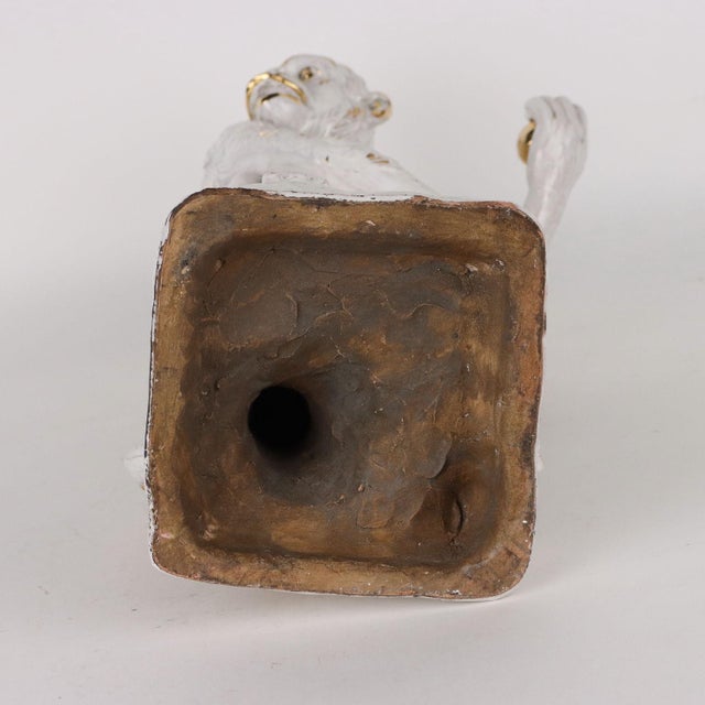 Enamelled Terracotta Monkey Figurine For Sale - Image 9 of 11