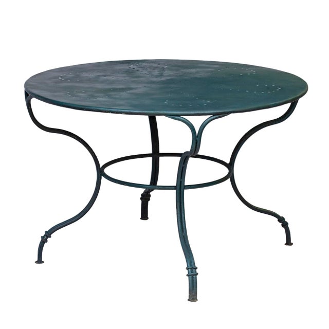 Antique Garden Table & Chairs, Set of 5 in Dark Green Patio For Sale - Image 9 of 15