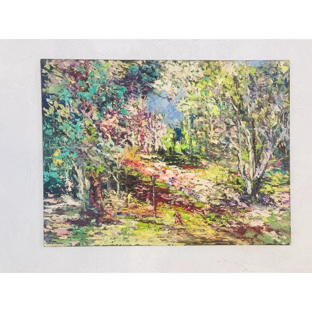 Large, Textured Vintage Oil on Canvas For Sale - Image 11 of 12