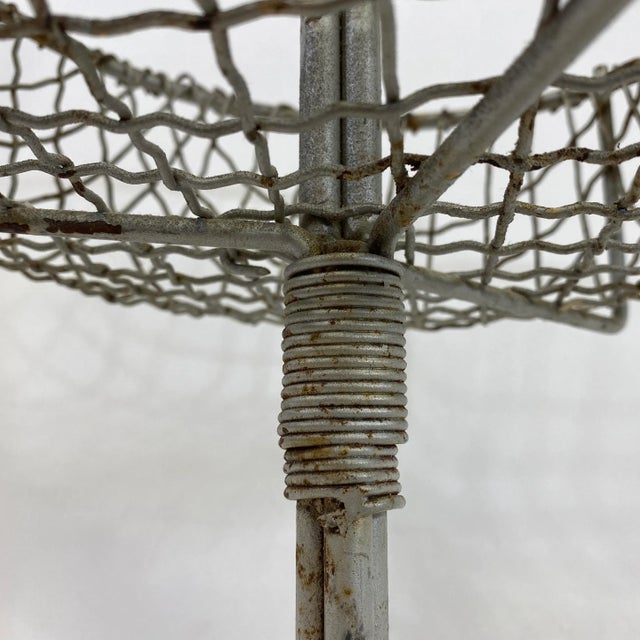 Vintage Rustic Hanging Metal Miners Basket With Hooks From England - Circa 1930’s For Sale - Image 10 of 12