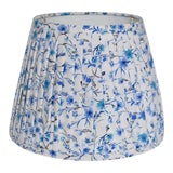 Image of Pleated Blue Floral Pleated Lampshade For Sale