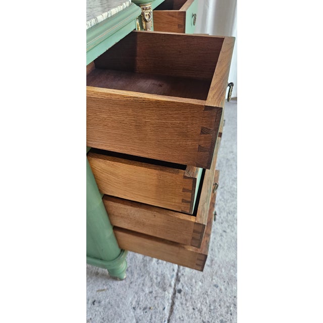 Vintage Pair of Nightstands, French Louis XVI Style Marble-Top For Sale - Image 13 of 18