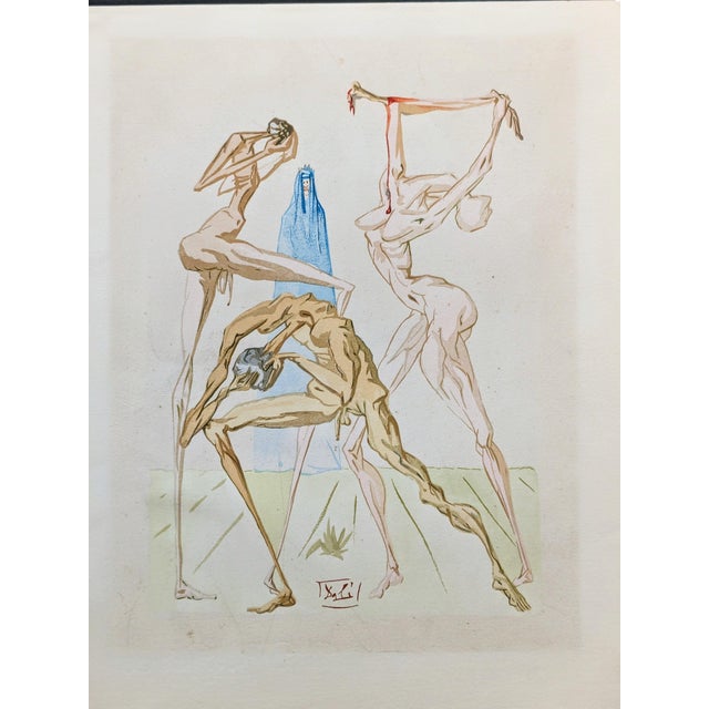 Salvador Dali, Divine Comedy Inferno 26 / The Inhabitants of Prato, 1960, Woodcut For Sale - Image 8 of 9