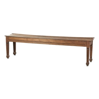 Antique French Oak Hall Bench, 1800s For Sale