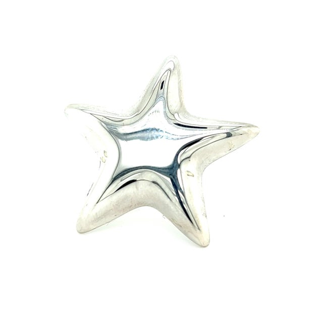Authentic Tiffany & Co Estate Puffed Star Brooch Silver TIF740 Weight: 10.2 Grams Shape: Puffed Star Brooch Material:...