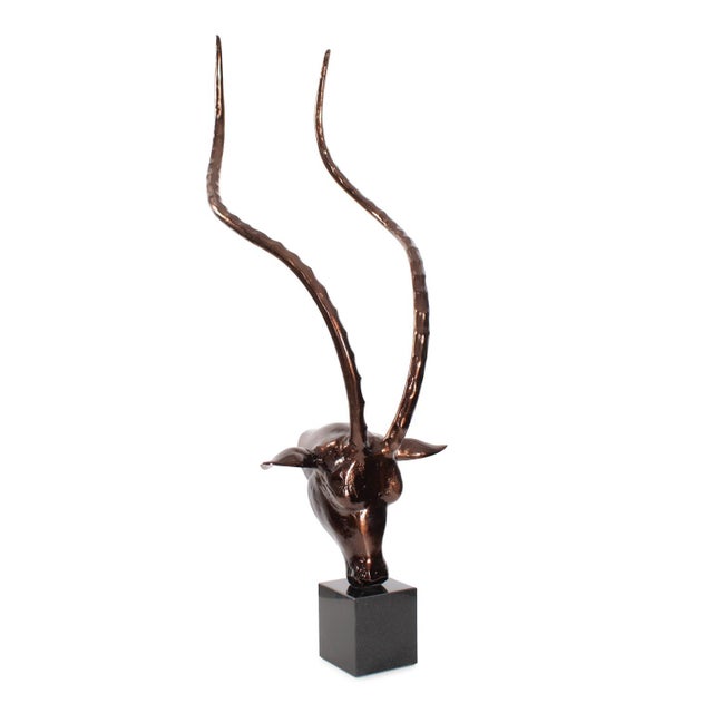 Brown Kisumu Antelope Sculpture For Sale - Image 8 of 11