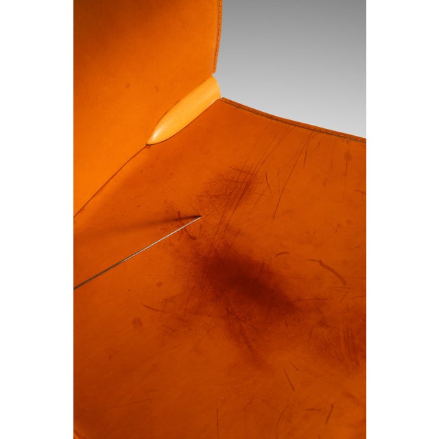 Set of Four (4) Patinaed Italian Scadinavian Modern 'Cos' Dining Chairs in Beech & Leather by Josep Lluscà for Cassina, Italy, C. 1990s For Sale - Image 18 of 18